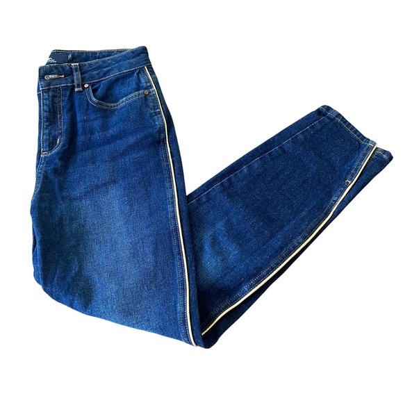 Boden Edinburgh Jean Dark Wash Denim Blue Jeans with Side Stripe Size 4 - Picture 1 of 9